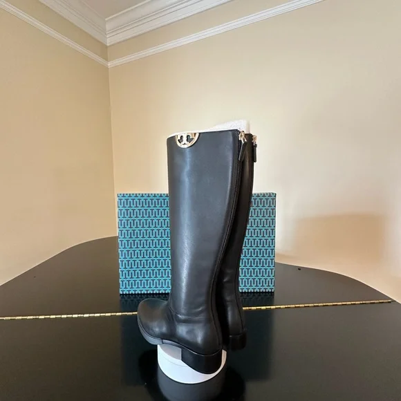 NWT RARE luxury classic minimalist equestrian authentic Tory Burch Sidney Boots - Picture 9 of 17